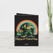 Prettig St. Patrick's Dag Grappige Leprechaun Feestdagen Kaart (Achterkant)