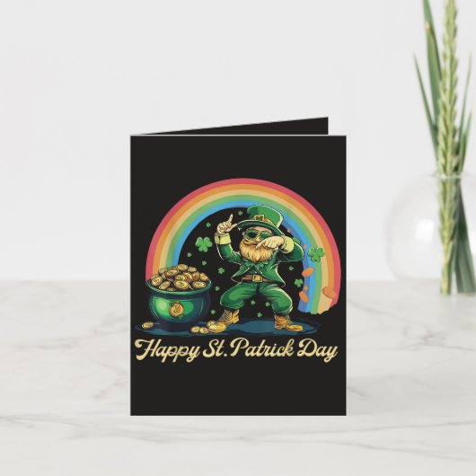 Prettig St. Patrick's Dag Grappige Leprechaun Feestdagen Kaart (Voorkant)