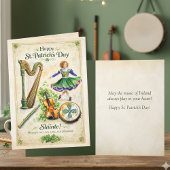 Prettig St. Patrick's Dag Groet | Oude Ierse Stijl Kaart