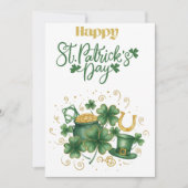 Prettig St. Patrick's Dag Ierse Wenskaart Feestdagenkaart (Voorkant)