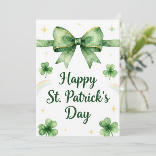 Prettig St. Patrick's Dag Ierse Wenskaart Feestdagenkaart (Staand voorkant)