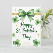 Prettig St. Patrick's Dag Ierse Wenskaart Feestdagenkaart (Staand voorkant)