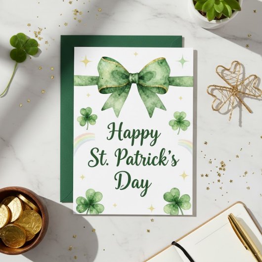 Prettig St. Patrick's Dag Ierse Wenskaart Feestdagenkaart