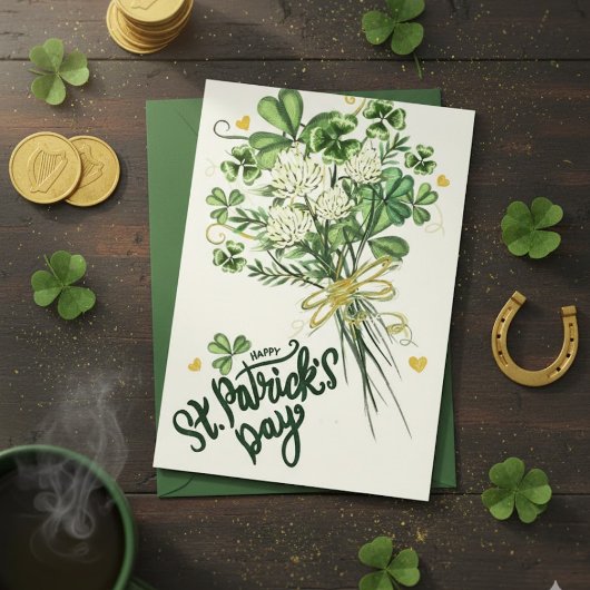 Prettig St. Patrick's Dag Ierse Wenskaart Feestdagenkaart