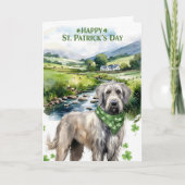 Prettig St. Patrick's Dag Ierse Wolfshond Waterver Kaart (Voorkant)