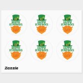 Prettig St. Patrick's Dag Kabouter Baard en Hoed Ronde Sticker (Vel)