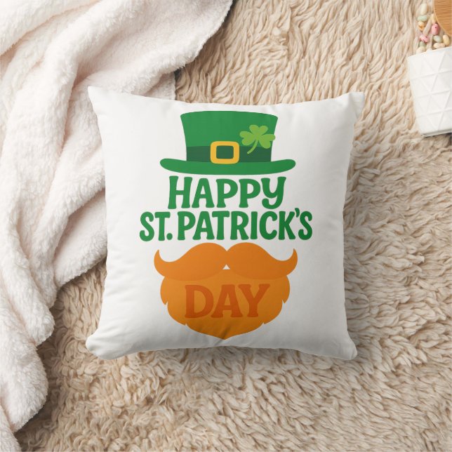 Prettig St. Patrick's Dag Kabouterbaard en -hoed Kussen (Deken)