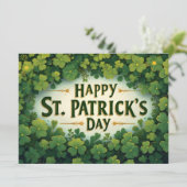 Prettig St. Patrick's Dag Klaver Kunst (Staand voorkant)