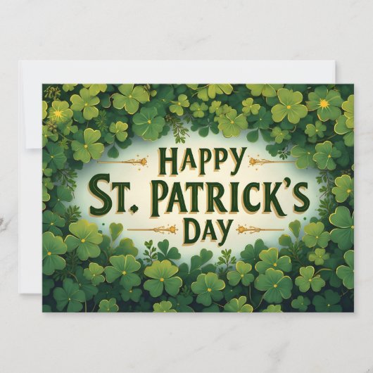 Prettig St. Patrick's Dag Klaver Kunst (Voorkant)