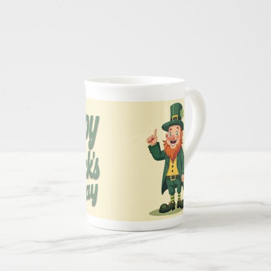 Prettig St. Patrick's Dag Lieve Kabouter Porselein Kop (Voorkant rechts)
