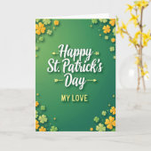 Prettig St. Patrick's Dag M'n Liefde Kaart (Gele Bloem)