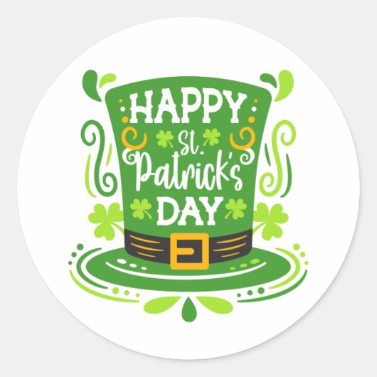 Prettig St. Patrick's Dag Ronde Sticker (Voorkant)