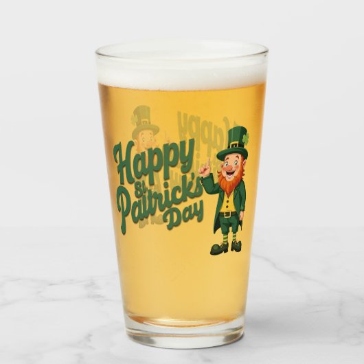 Prettig St. Patrick's Dag Schattige Kabouter Glas (Voorkant gevuld)