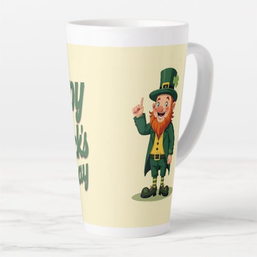 Prettig St. Patrick's Dag Schattige Kabouter Latte Mok (Rechterhoek)