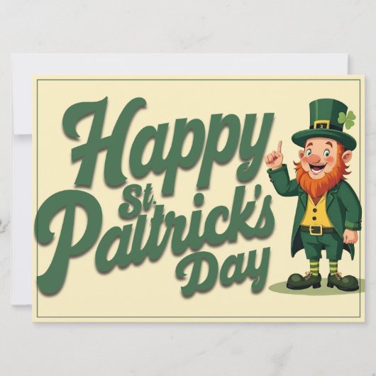 Prettig St. Patrick's Dag Schattige Leprechaun (Voorkant)