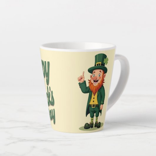 Prettig St. Patrick's Dag Schattige Leprechaun Latte Mok (Rechterhoek)