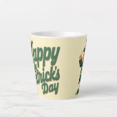 Prettig St. Patrick's Dag Schattige Leprechaun Latte Mok (Voorkant)
