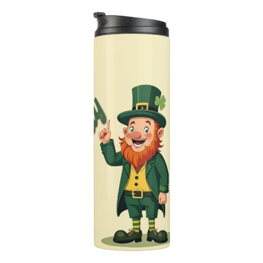 Prettig St. Patrick's Dag Schattige Leprechaun Thermosbeker (Geroteerd rechts)