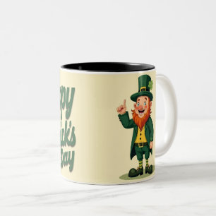 Prettig St. Patrick's Dag Schattige Leprechaun Tweekleurige Koffiemok