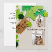 Prettig St. Patrick's dag Shamrocks familie twee f Feestdagenkaart (Voorkant / Achterkant)