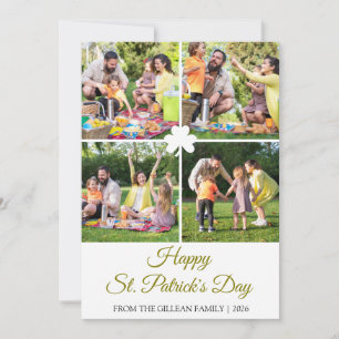 Prettig St. Patrick's dag Shamrocks gezinsfoto Feestdagenkaart