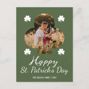 Prettig St. Patrick's dag Shamrocks gezinsfoto Feestdagenkaart