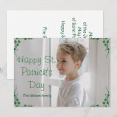 Prettig St. Patrick's dag Shamrocks kind foto  Feestdagenkaart (Voorkant / Achterkant)