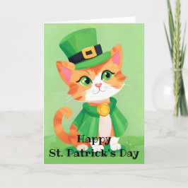 Prettig St. Patrick's Dag Speelse Kitten Vakantiet Feestdagen Kaart