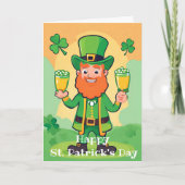 Prettig St. Patrick's Dag Speelse Leprechaun Kaart (Voorkant)