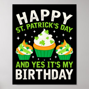 Prettig St. Patrick's Dag Verjaardag Sint Paddys V Poster