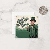 Prettig St. Patrick's Dag Vintage Kabouter Notitiekaartje (Voorkant / Achterkant in situ)