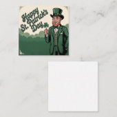 Prettig St. Patrick's Dag Vintage Kabouter Notitiekaartje (Voorkant / Achterkant)