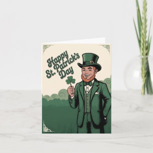 Prettig St. Patrick's Dag Vintage Leprechaun Bedankkaart