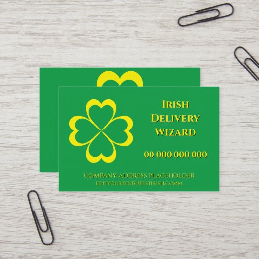 Prettig St. Patrick's Dag! Visitekaartje (Voorkant / Achterkant in situ)