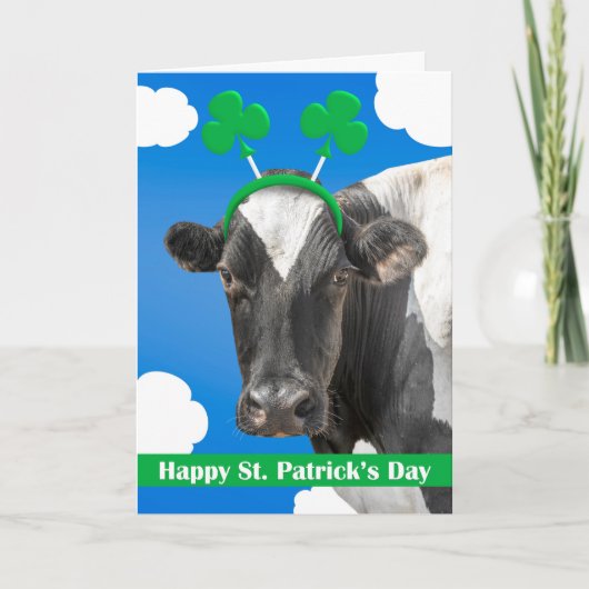 Prettig St. Patrick's Dag Voor Iedere Koe in Klave Feestdagen Kaart (Voorkant)