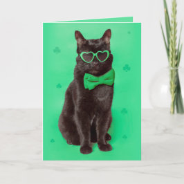 Prettig St. Patrick's Dag Voor Iedereen Zwarte Kat Feestdagen Kaart