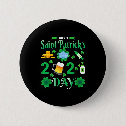 Prettig St. Patrick's Day 2024 Ierse Klavertjevier Ronde Button 5,7 Cm (Voorkant)