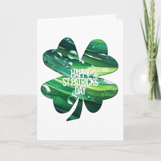 Prettig St. Patrick's Day 4-bladige klaver Ierse t Kaart (Voorkant)