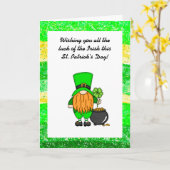 Prettig St. Patrick's Day | Aardige Leprechaun Kaart (Gele Bloem)
