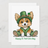 Prettig St. Patrick's Day Corgi Hond Feestdagenkaart (Voorkant / Achterkant)