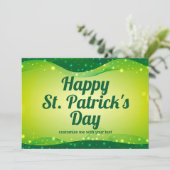 Prettig St. Patrick's Day Cute Aangepaste Groen Gl Feestdagenkaart (Staand voorkant)