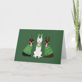 Prettig St. Patrick's Day Dobermann Honden Feestdagen Kaart