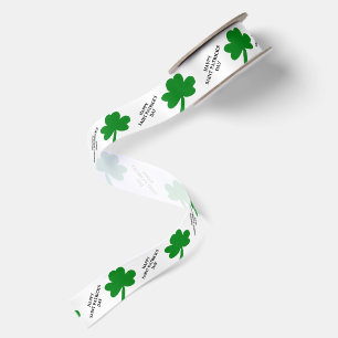 Prettig St. Patrick's Day-drieblad 1,5" Satijnen Lint