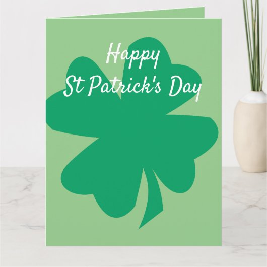 Prettig St. Patrick's Day Driebladig Klaverblad Ie Kaart (Voorkant)