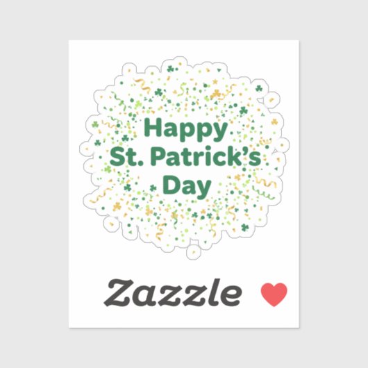 Prettig St. Patrick's Day Eenvoudig Groen Goud Con Sticker (Vel)