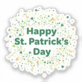 Prettig St. Patrick's Day Eenvoudig Groen Goud Con Sticker (Voorkant)