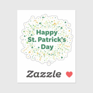 Prettig St Patrick's Day Eenvoudig Groen Goud Conf Sticker