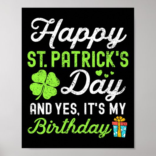 Prettig St. Patrick's Day En Ja Het Is Mijn Verjaa Poster (Voorkant)