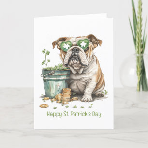Prettig St. Patrick's Day Engelse Bulldog Feestdagen Kaart