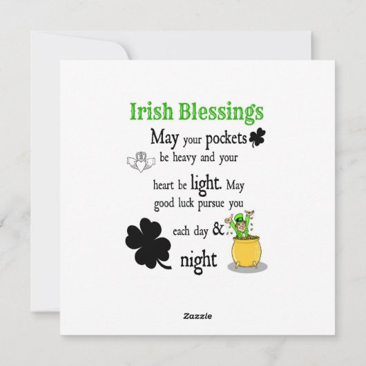 Prettig St. Patrick's Day  Feestdagenkaart (Achterkant)